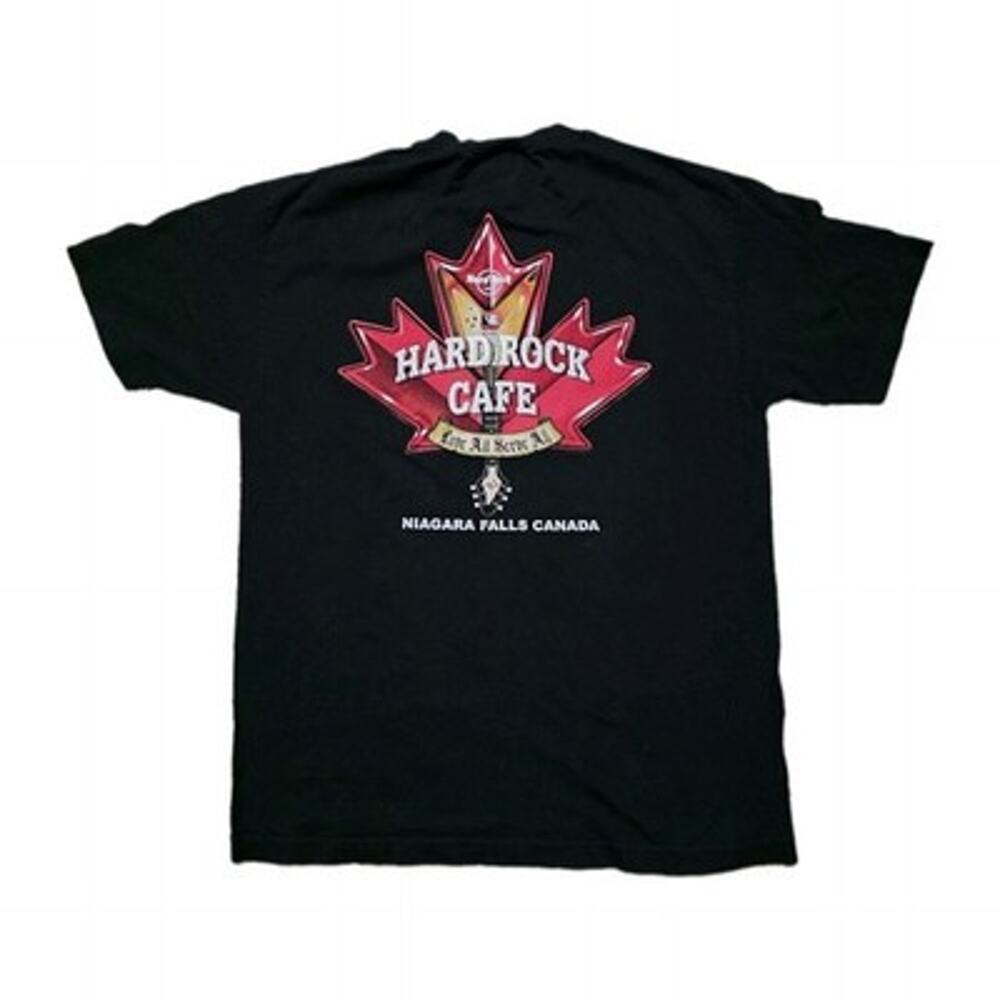Vintage Hard Rock Cafe Niagara Falls Canada T-Shirt L Graphic Maple Leaf Guitar